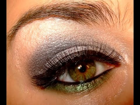 Smokey Silver & Green Make up look