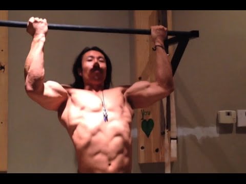 Make your chest APPEAR BIGGER with under hand pull ups - Filmed during Mike's house party