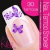 Nail Tattoo Sticker Butterfly / Floral &#8211; purple