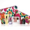 New Clinique Flower Design 7pieces Skin Care Makeup Cosmetic Gift Set Travel Size for Fall 2012 Includes:(two Bags Blooming with Colour+high Impact Mascara in Black+take the Day Off Makeup Remover for Lids, Lashes &#038; Lips+dramatically Different Moisturizing Lotion +Pink Eye Shadow Duo and Blush in One Go-anywhere Compact + Almost Lipstick)